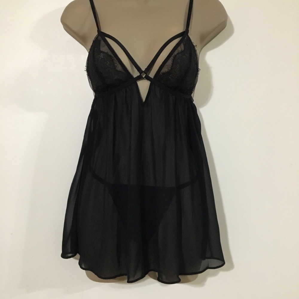 Victoria’s Secret Strappy tulle babydoll and panty